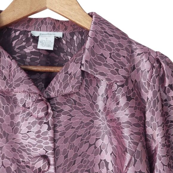 VTG 90s Dressbarn Pink Metallic Teardrop Jacquard Dress Jacket Blazer Sz S - Picture 7 of 13